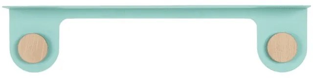 Raft de perete din oțel și detalii din lemn de stejar, cu 2 cârlige Gazzda Hook, lungime 60 cm, verde