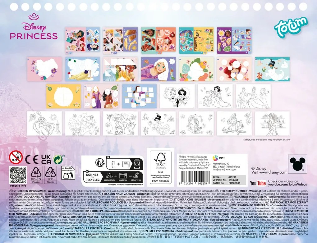 Prințesele Disney Sprinkle Party Set de autocolante puzzle și de colorat
