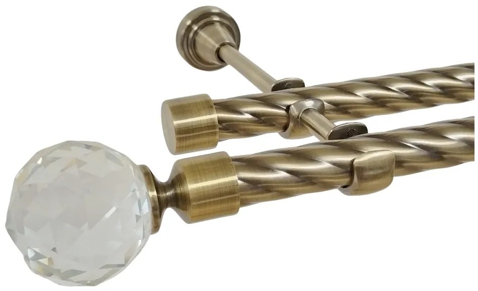 Galerie TWIST dubla KULA CRYSTAL fara inele 19/19 mm - aur antic (Alege marime: 140 cm)