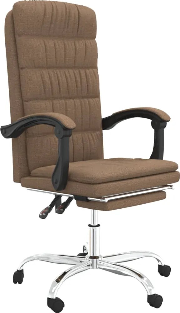 vidaXL Fotoliu de birou rabatabil, maro, textil