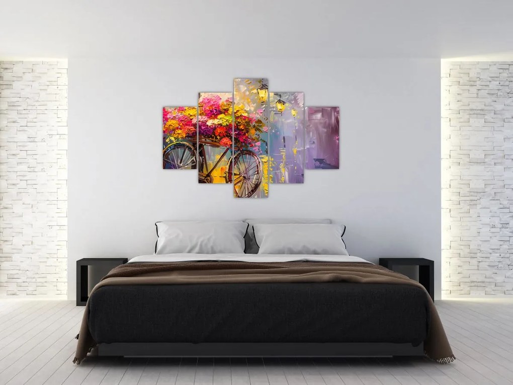 Tablou - Roată cu flori (150x105 cm)