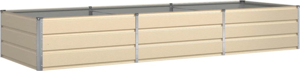 vidaXL Jardinieră Creme 290 x 100 x 45 cm Oțel Galvanizat