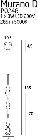 Pendul chrome Murano- P0248
