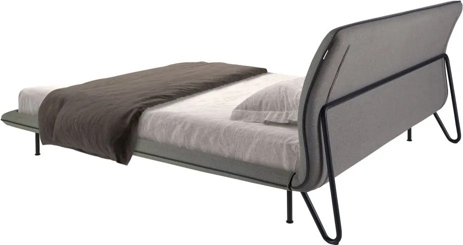 Pat dublu tapitat design LUX Dark grey 180x200cm
