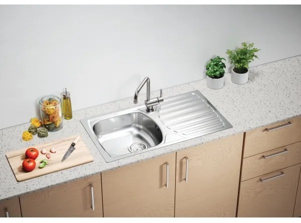 ALVEUS 1136534 - Chiuvetă de bucătărie BASIC 78 x 43,5 cm, oțel inoxidabil mat/satinat