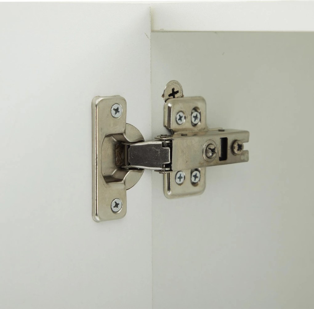 Vitrină lucioasă cu iluminare LED, 1 raft de sticlă, 45x35x160 cm, Alb