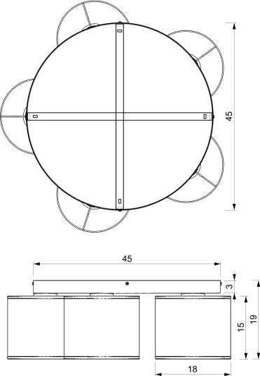 Plafonieră ARDEN 5xE27/15W/230V Ø 44 cm bej