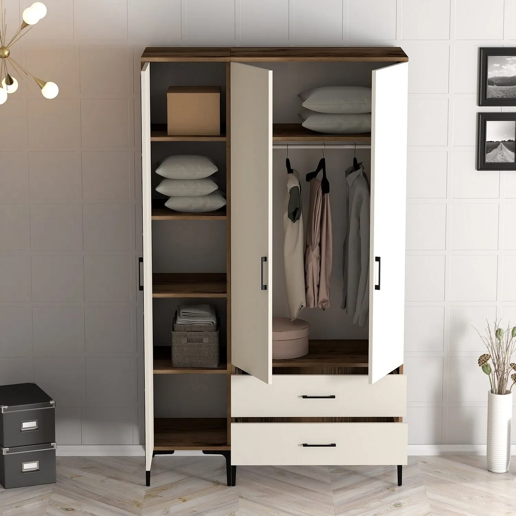 Dulap de haine Kiara ST (Nuc + Crem). 1088346