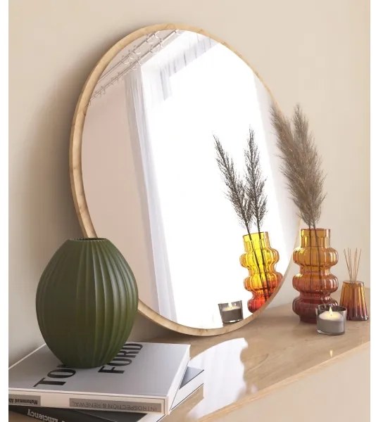 Oglindă de perete OZZE d. 60 cm maro