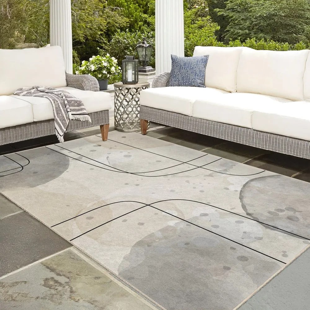 Covor gri/crem lavabil 120x180 cm Simple Lines – Mila Home