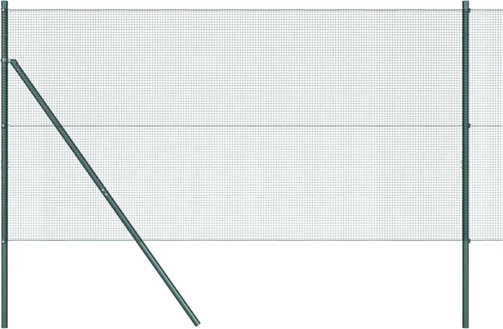 vidaXL Stâlp de gard. Verde 10 x 1,4 m (plasă 12 x 12 mm) Oțel și PVC