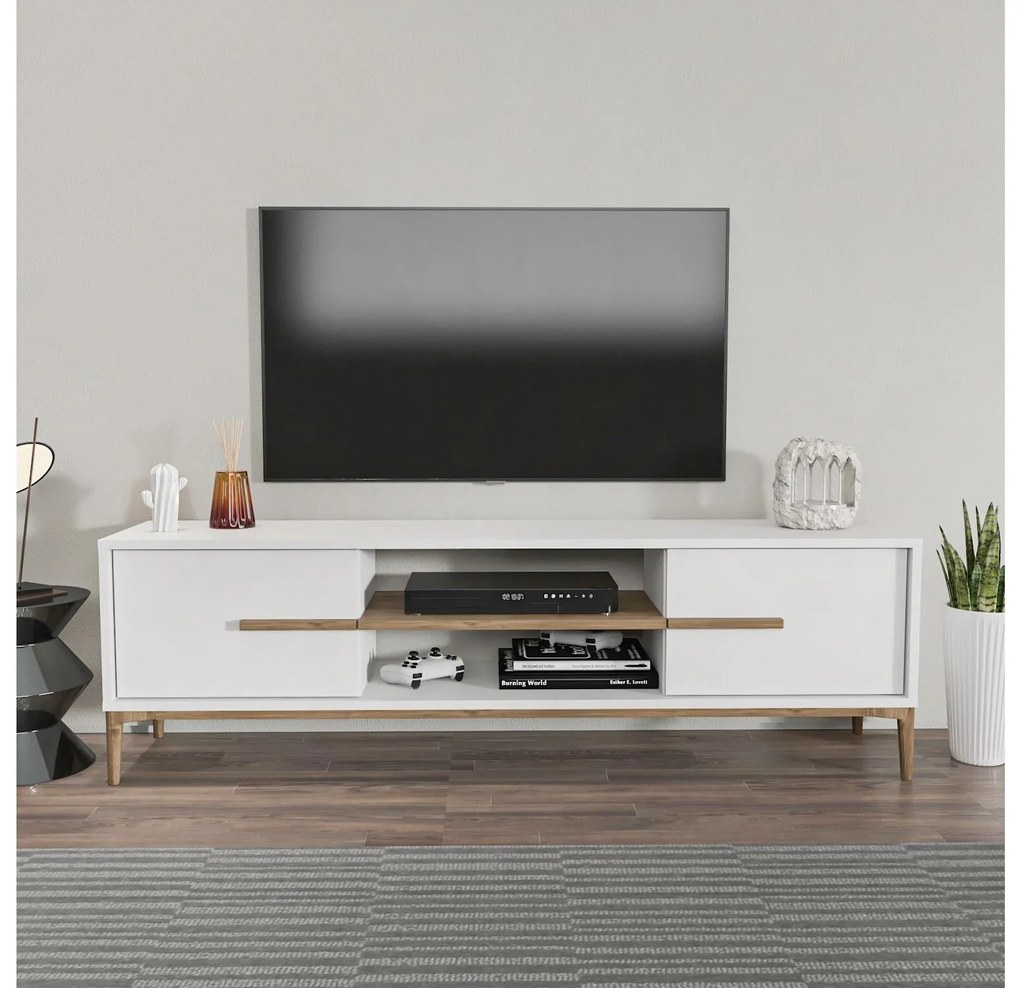 Dulap TV Eslametta (alb + Nuc). 1107292