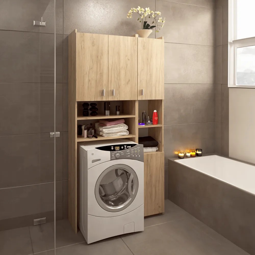 Dulap deasupra mașinii de spălat MIRALI, stejar artisan