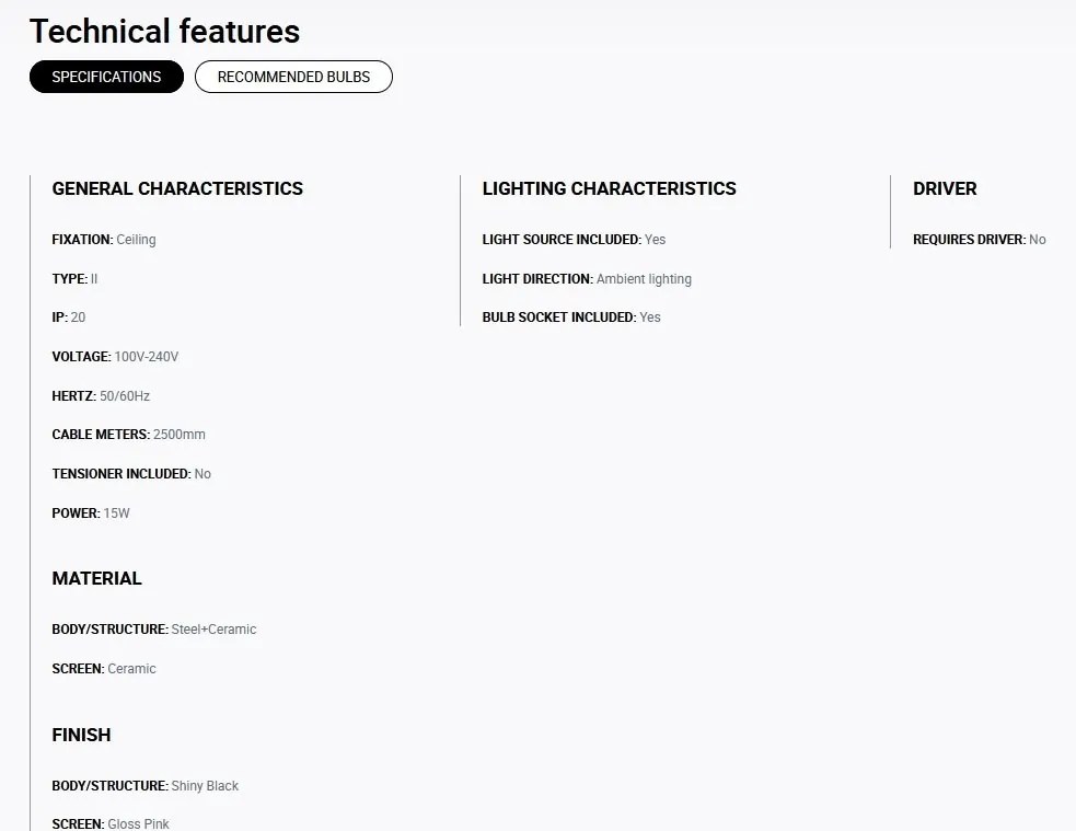 Pendul ceramic design decorativ VENICE Pink