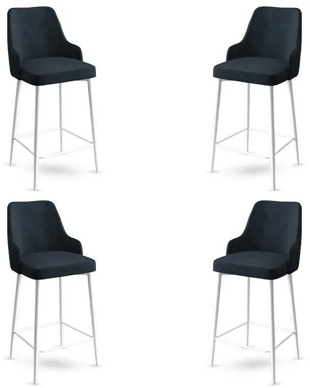 Set de scaune de bar Enox Anthracite and White, 4buc.