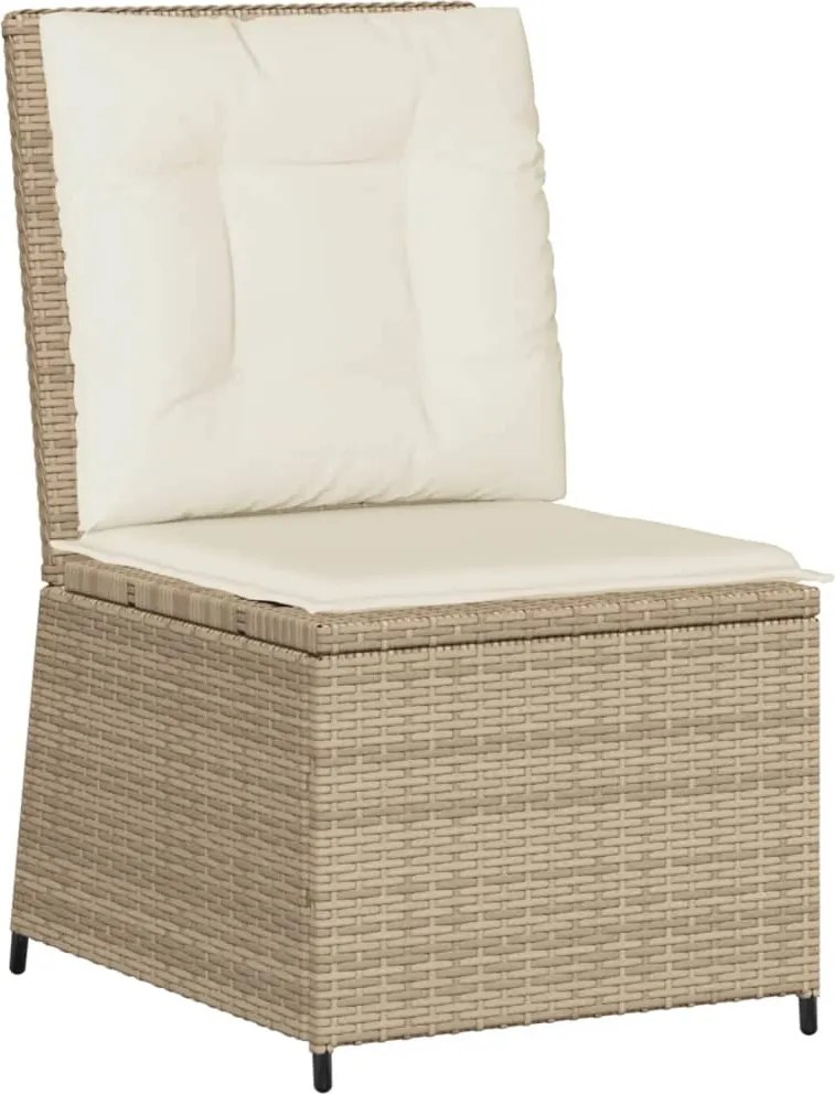 vidaXL Canapea de grădină rabatabilă cu perne, bej, poliratan