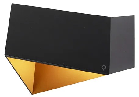 Lampa de perete de design neagra cu auriu - Fold
