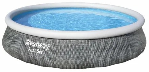 Piscina rotunda cu inel Bestway Fast Set 396x84 cm, 7 in 1, toate accesoriile incluse