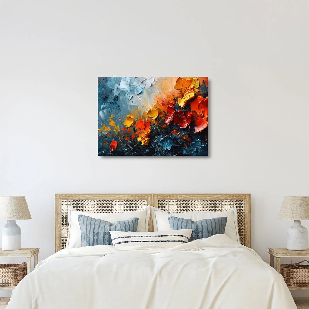 Tablou - Pictură abstractă de flori III. (70x50 cm)