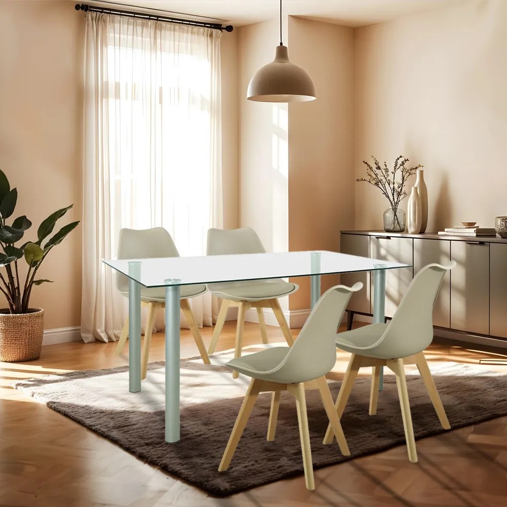 Set de masă Midori 4+1 bej