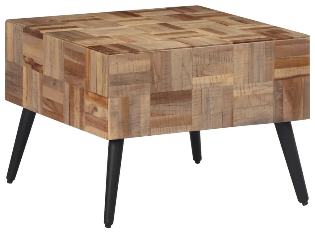 vidaXL Măsuță de cafea, gri, 55x55x40 cm, lemn masiv de tec reciclat