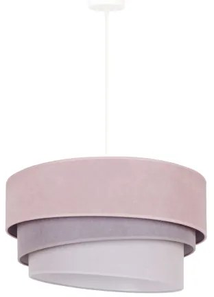 Lustră pe cablu Duolla TRIO 1xE27/15W/230V d. 45 cm roz/gri/alb