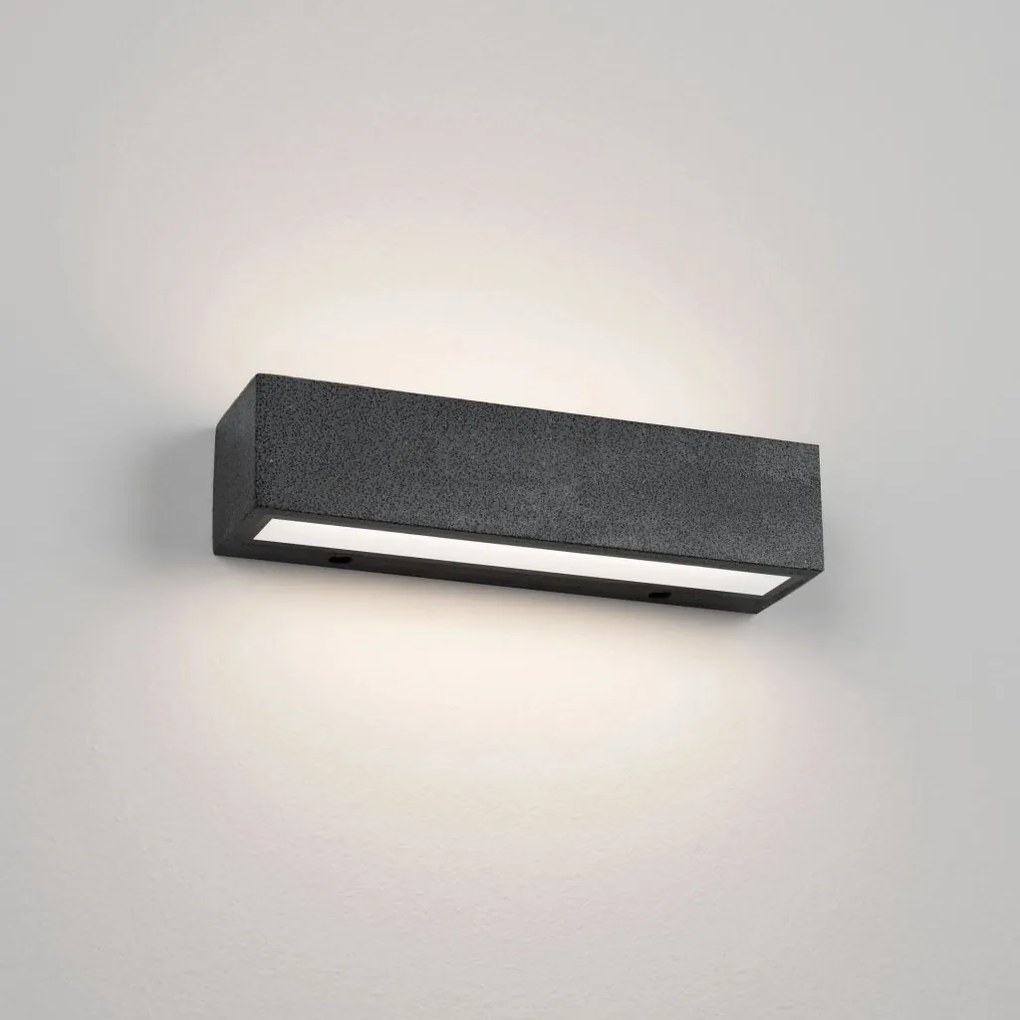 Aplica perete exterior din ciment negru IP65 QUARRO LED