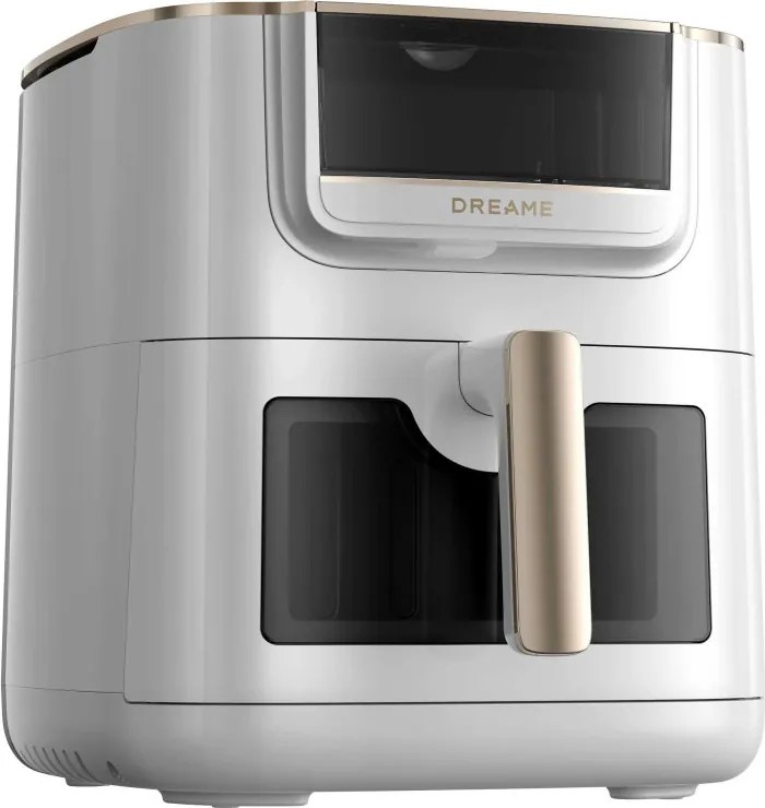 Friteuza cu aer cald Dreame AF30, 2300 W, 7 L, 12 programe, 50-200°C, Caldura ciclonica sus/jos, SmartSteam, LED, NTC, Alb