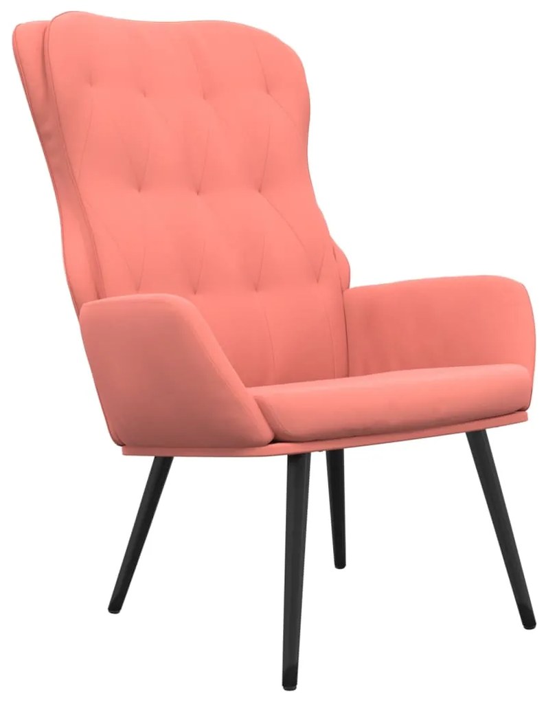 341233 vidaXL Scaun de relaxare, roz, catifea