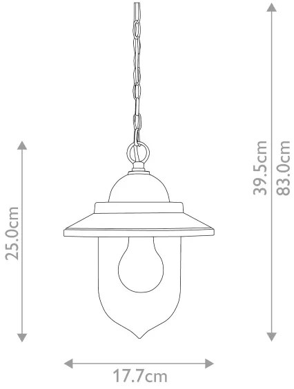 Lustră pe lanț ALLIER 1xE27/60W/230V stejar Elstead FE-ALLIER-P-S-WW