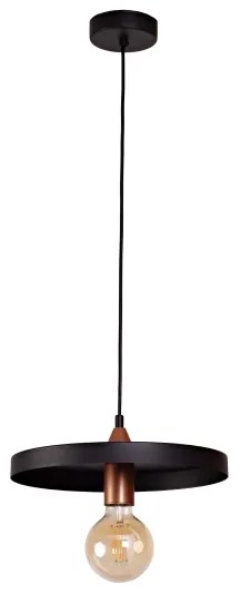 Duolla - Pendul pe cablu IRONLINE 1xE27/15W/230V, Ø 30 cm, negru/cupru