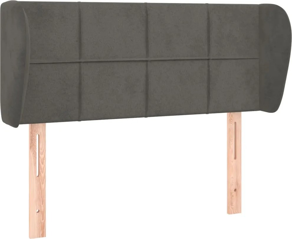 vidaXL Tăblie de pat cu aripioare gri închis 103x23x78/88 cm catifea