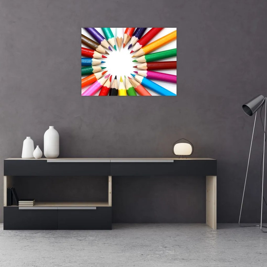 Tablou pe sticlă creioane (70x50 cm)