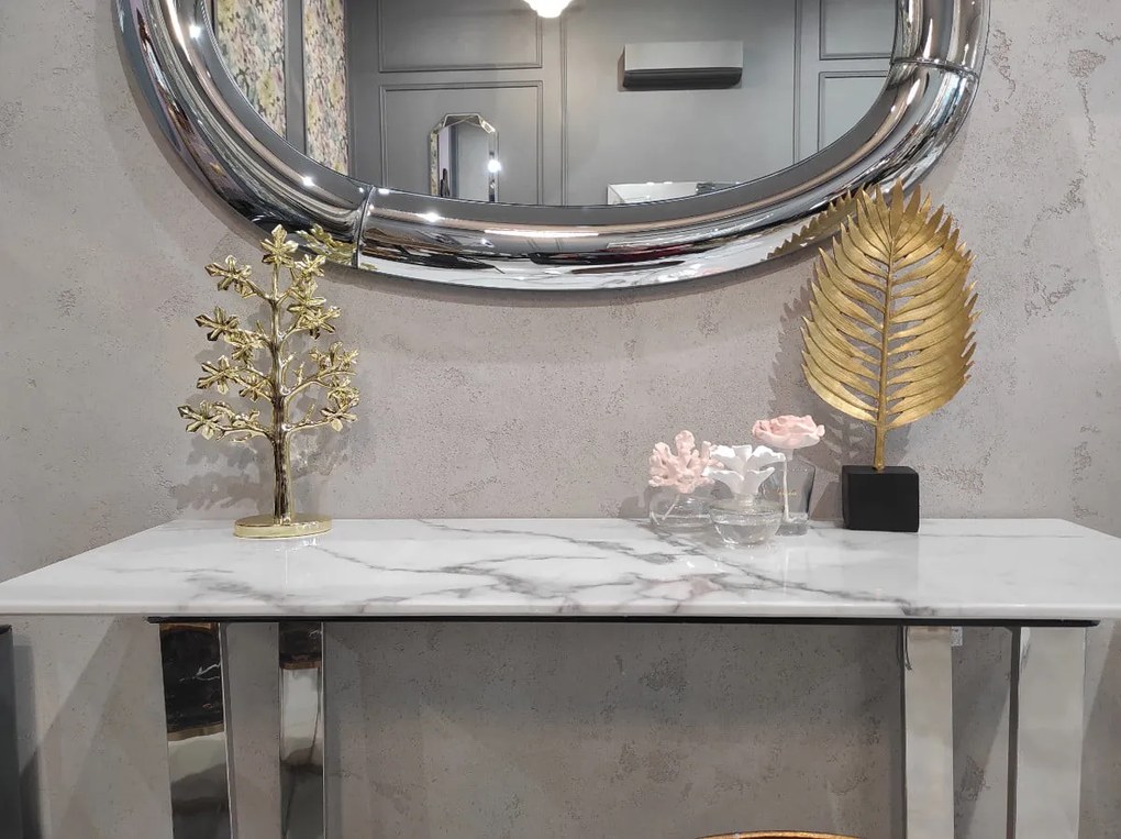Consola Madera marble silver – H76 cm