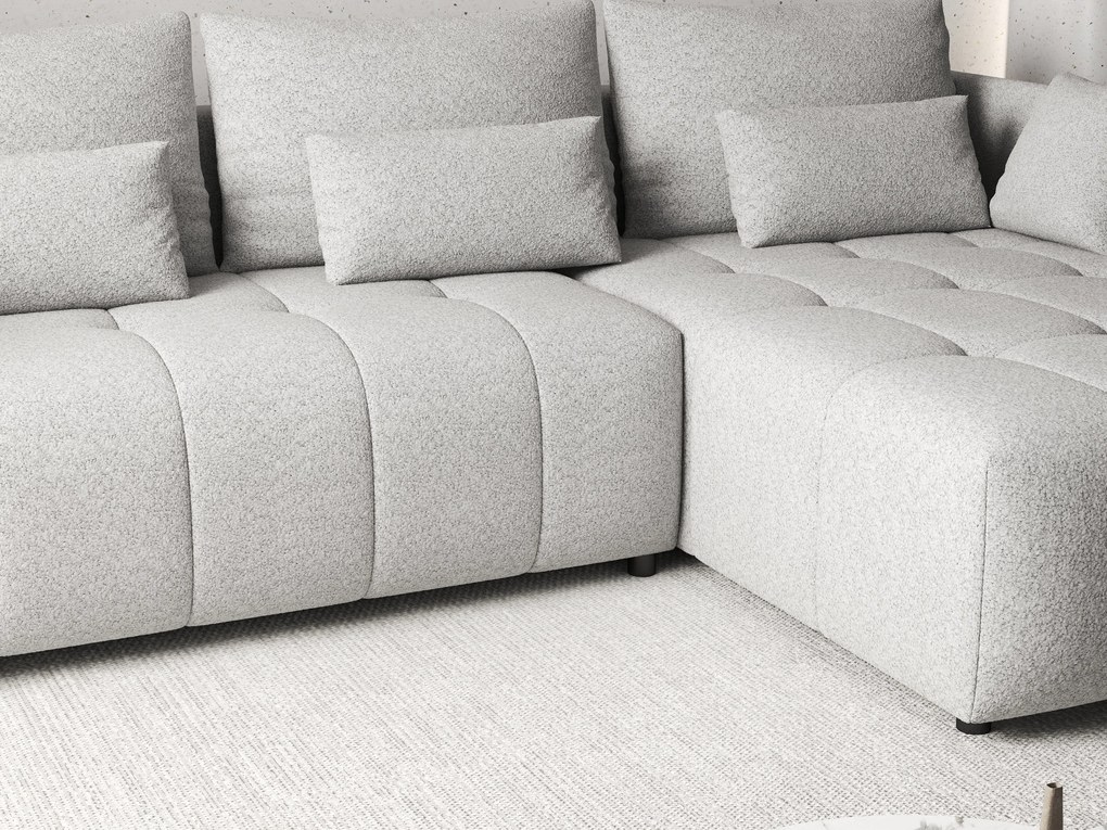 Colțar extensibil dumonde cu ladă de depozitare si sezut confortabil din spuma high-density, Malta Euphoria Dove 235x185 cm