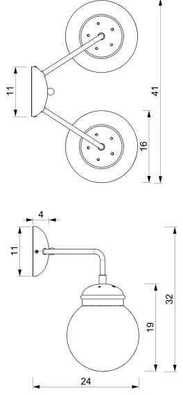 Aplica de perete HYDRO 2 2xE14/15W/230V