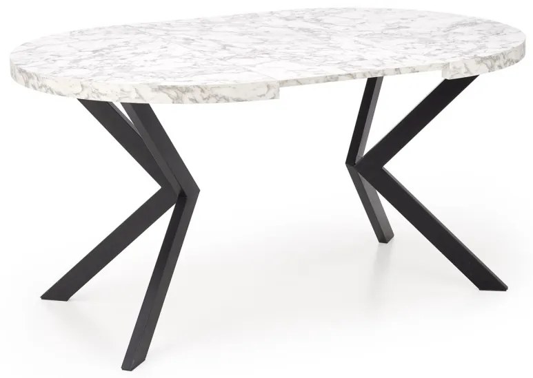 Masa extensibila Peroni marmura alba/negru - L100-250 cm