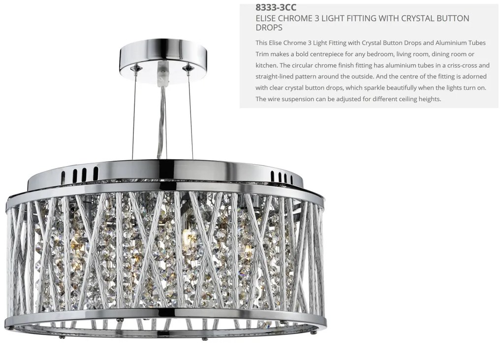 Lustra eleganta design modern Elise 3L 8333-3CC SRT