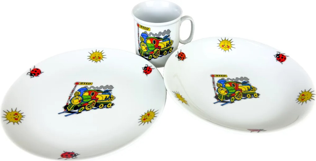 Set de masă pentru copii din 3 piese Thun Trenuleț