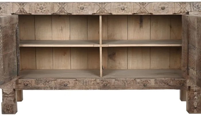 Bufet, natur, din lemn reciclat, sculptat manual,Rigora