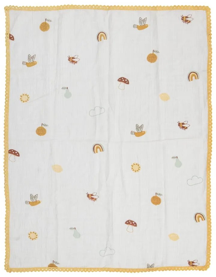 Pătură pentru copii albă 80x100 cm Agnes – Bloomingville Mini