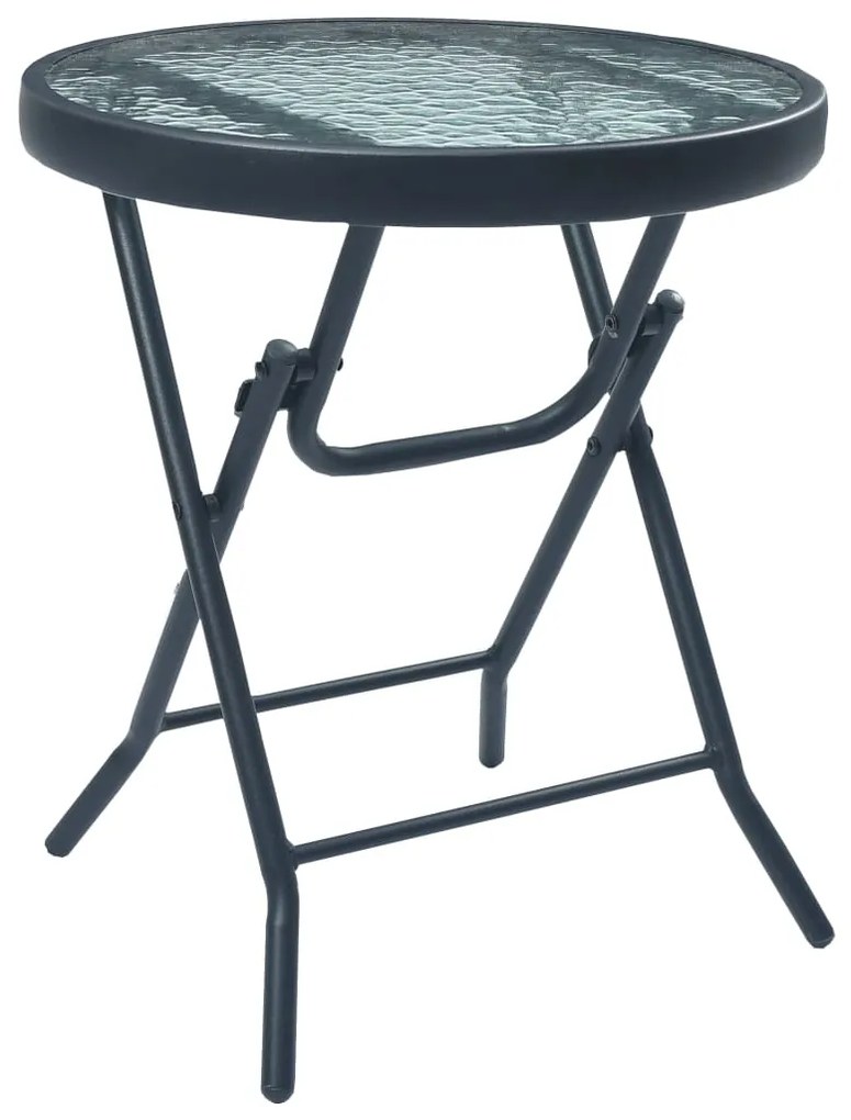 3054572 vidaXL Set mobilier bistro, 3 piese, negru, oțel