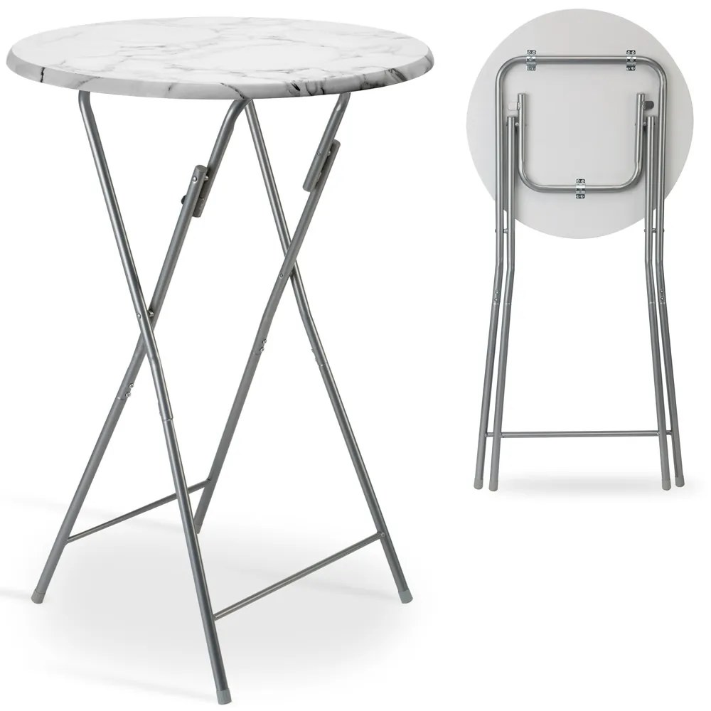 Masa bar aspect marmura Pliabil Ø 60 cm
