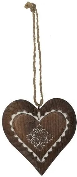 Decorațiune suspendată din lemn în formă de inimă Antic Line Jane