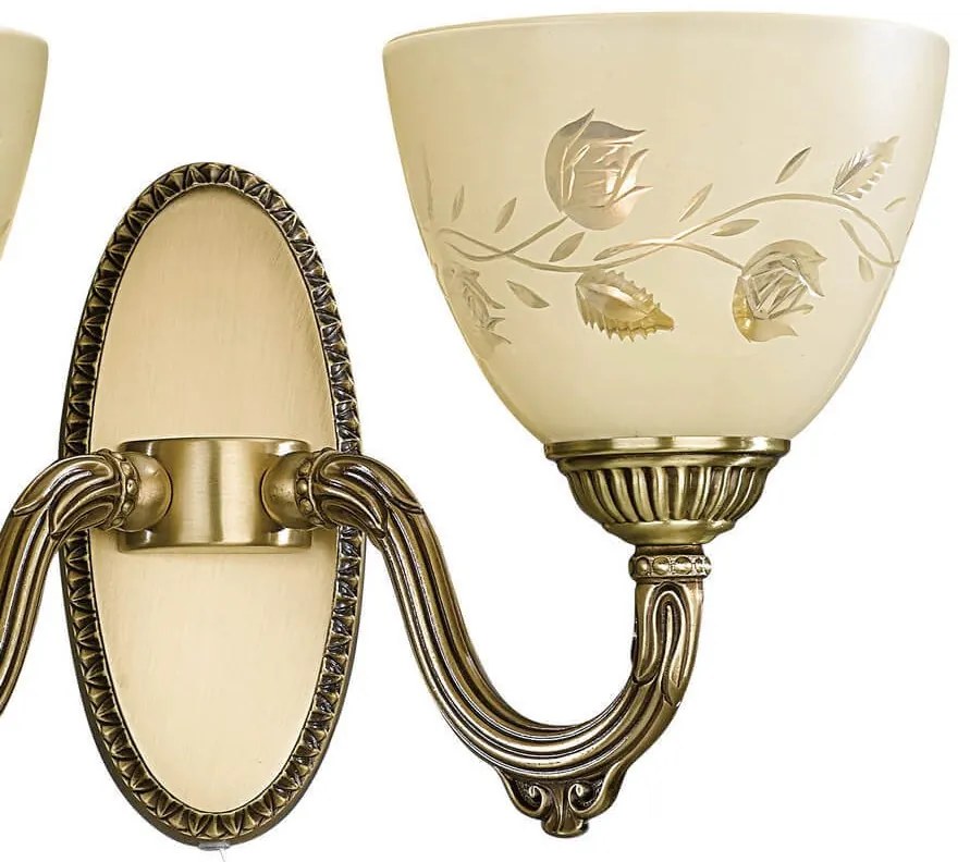 Aplica de perete din alama 2 brate design italian 6258