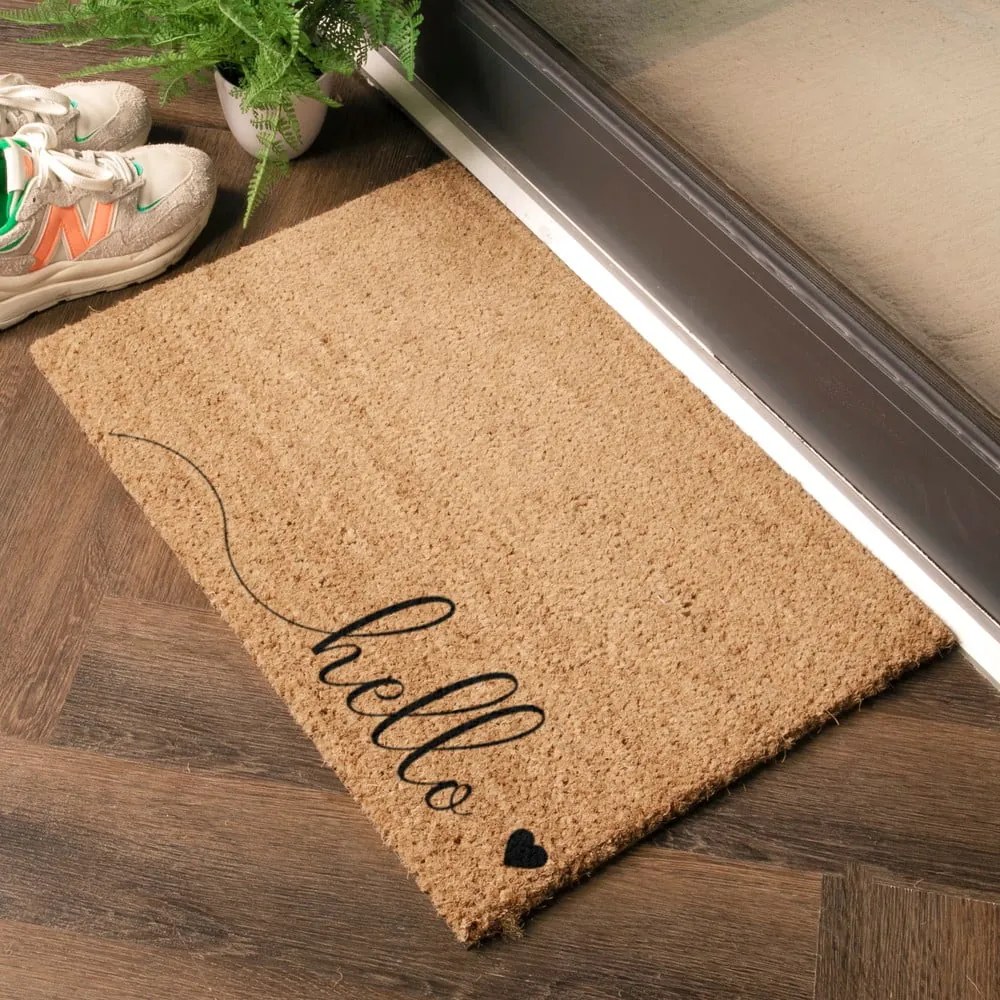 Covoraș de intrare din fibre de nucă de cocos 40x60 cm Hello Scribble – Artsy Doormats