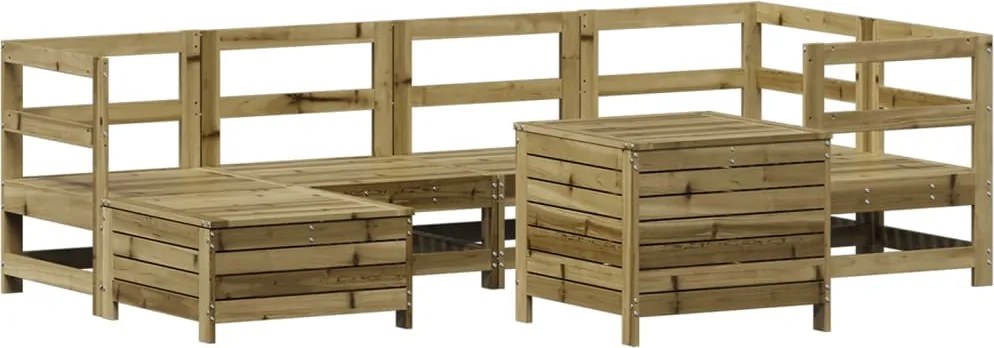 vidaXL Set canapea de grădină, 7 piese, lemn de pin tratat