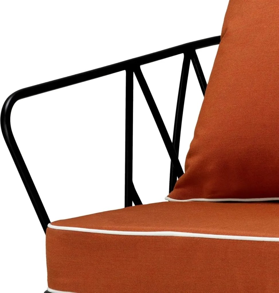 Scaun design LUX pentru exterior, Tesatura, Metal, Clifton blaise orange