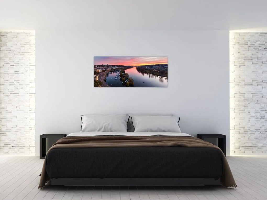 Tablou cu Praga nocturnă (120x50 cm)