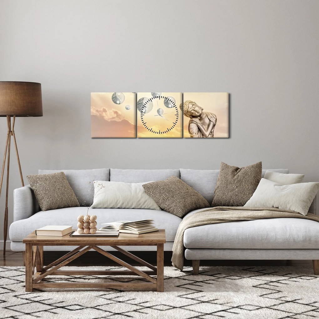 Tablou - Timp pentru meditații (cu ceas) (90x30 cm)